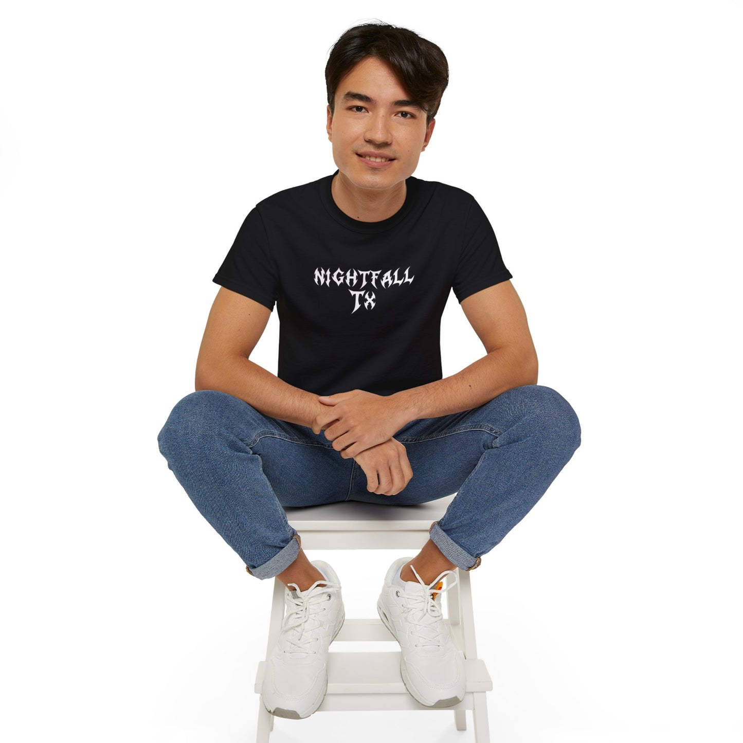 Nightfall TX Graphic T-Shirt — "Silent During the Day, Active at Night" Gothic Skull Tee