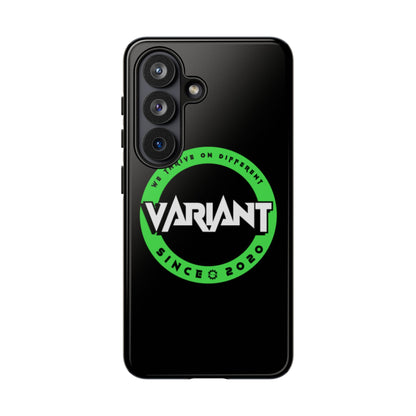 Variant Logo Tough Phone Case — Green Circle "We Thrive on Different" Design