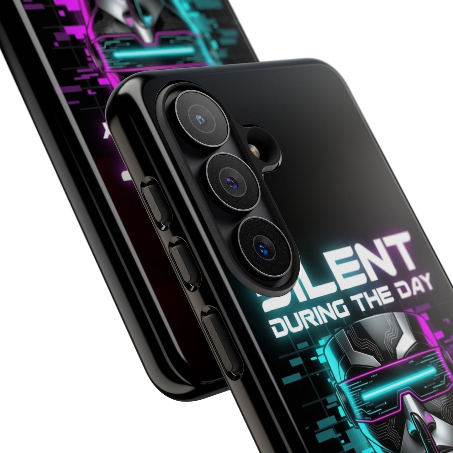 Silent During the Day Active During the Night Phone Case — Neon Cyberpunk Gamer iPhone Cover