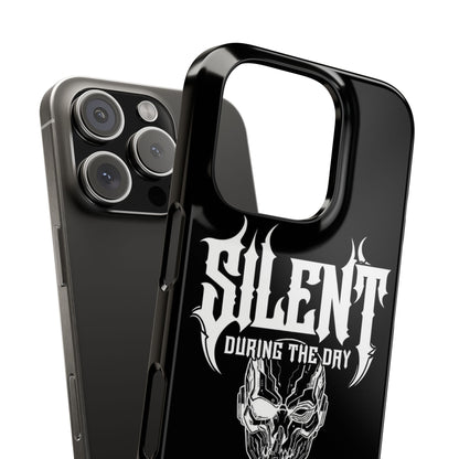 Nightfall tagline Phone Case — "Silent During the Day, Active at Night" Gothic Skull Design