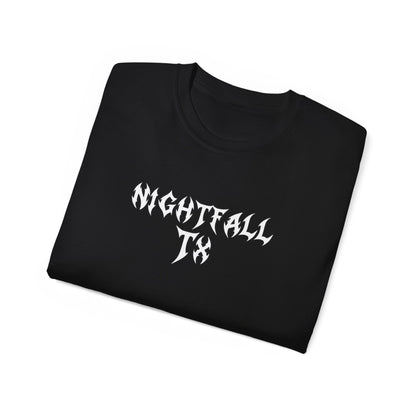 Nightfall TX Graphic T-Shirt — "Silent During the Day, Active at Night" Gothic Skull Tee