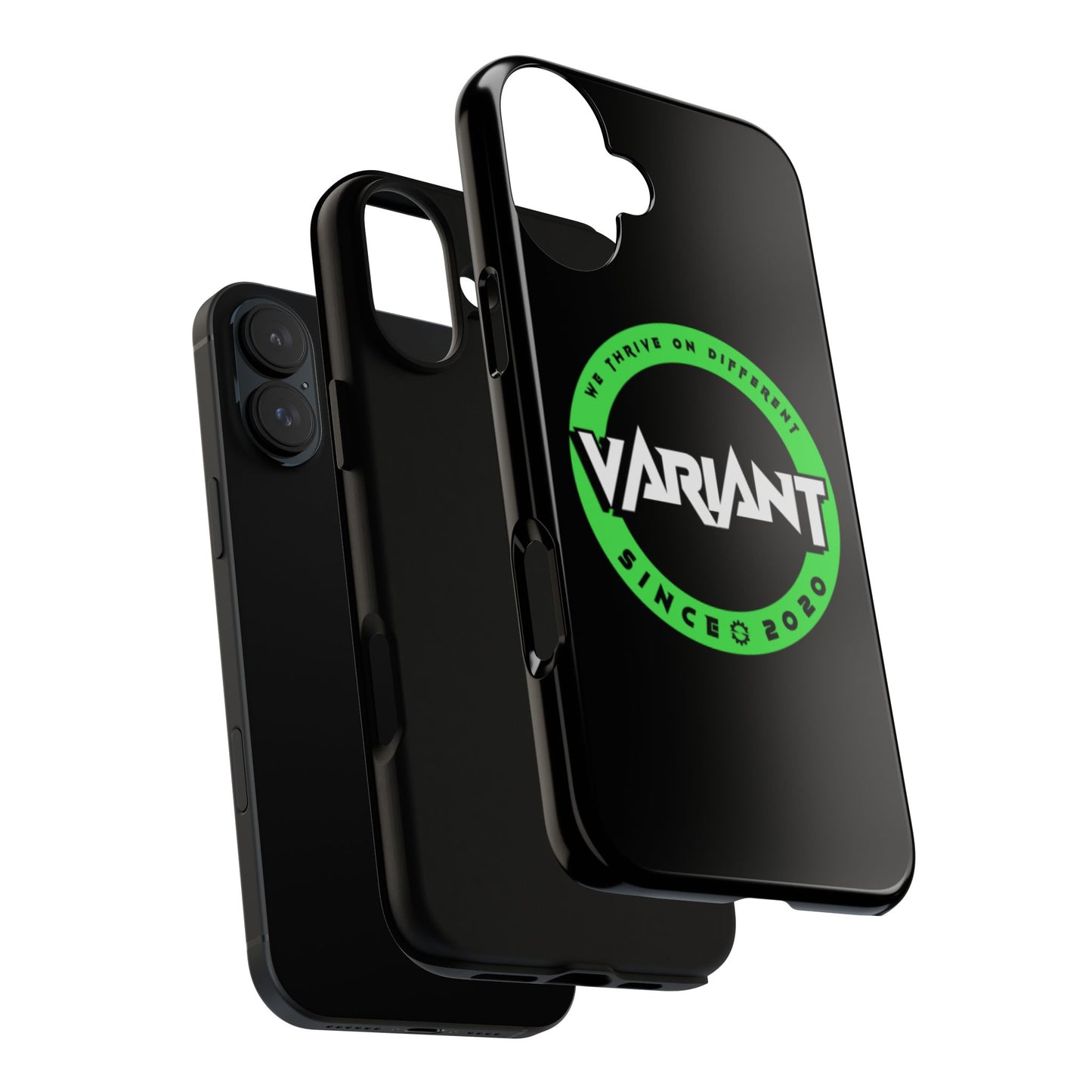 Variant Logo Tough Phone Case — Green Circle "We Thrive on Different" Design