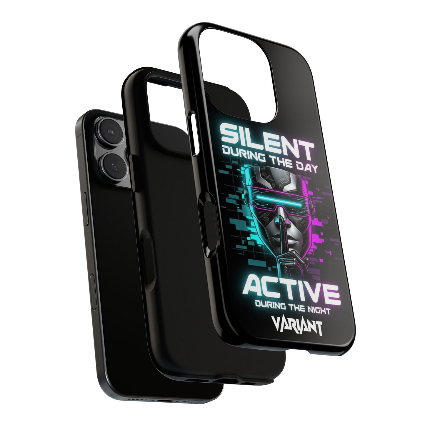 Silent During the Day Active During the Night Phone Case — Neon Cyberpunk Gamer iPhone Cover