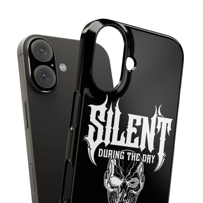 Nightfall tagline Phone Case — "Silent During the Day, Active at Night" Gothic Skull Design