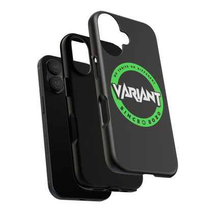 Variant Logo Tough Phone Case — Green Circle "We Thrive on Different" Design