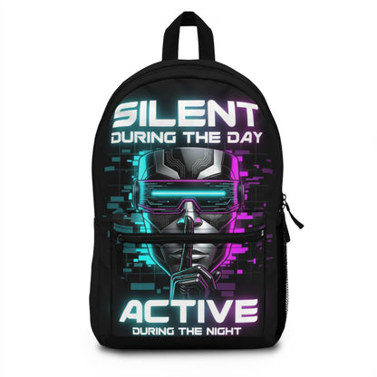 Silent During the Day, Active During the Night Backpack — Cyber punk Neon Tech Pack