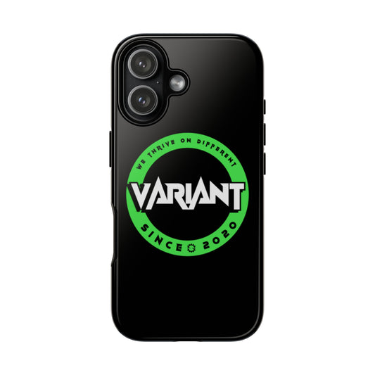 Variant Logo Tough Phone Case — Green Circle "We Thrive on Different" Design