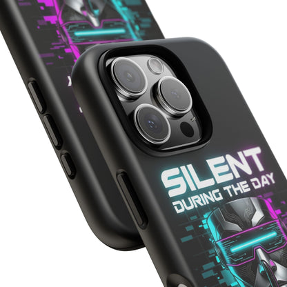 Silent During the Day Active During the Night Phone Case — Neon Cyberpunk Gamer iPhone Cover
