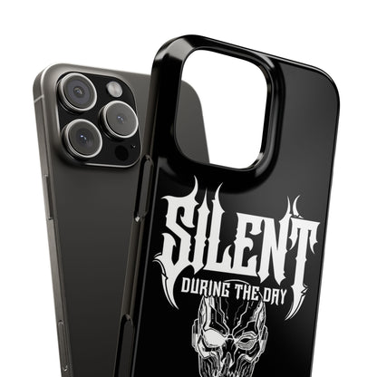Nightfall tagline Phone Case — "Silent During the Day, Active at Night" Gothic Skull Design