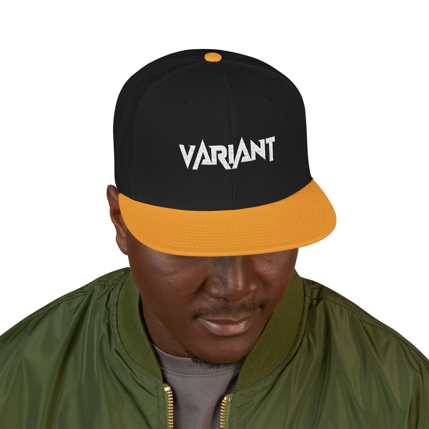 Variant Snapback Hat — Two-Tone Embroidered "WANT" Streetwear Cap