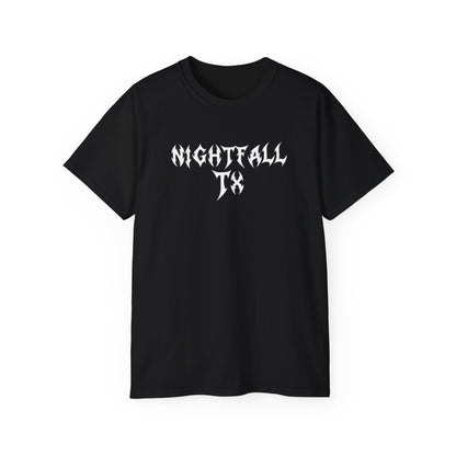 Nightfall TX Skull Tee – "Silent During the Day, Active by Night" Gothic Graphic T-Shirt
