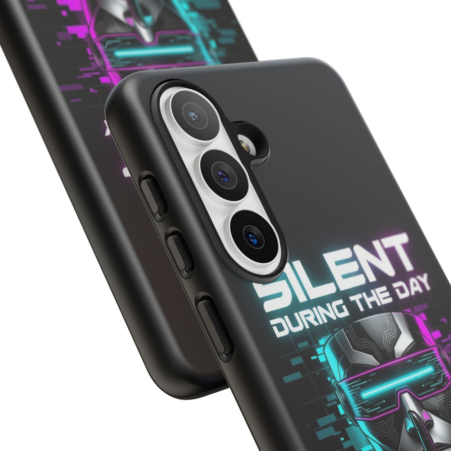 Silent During the Day Active During the Night Phone Case — Neon Cyberpunk Gamer iPhone Cover