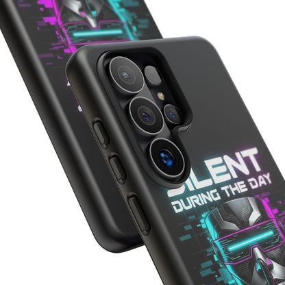 Silent During the Day Active During the Night Phone Case — Neon Cyberpunk Gamer iPhone Cover