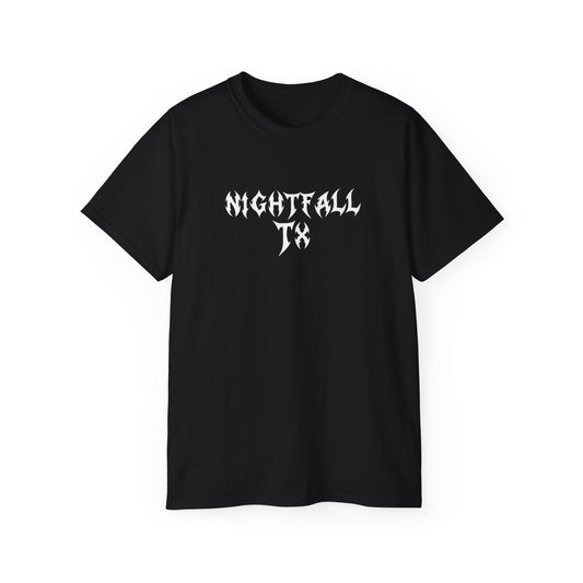 Nightfall TX Graphic T-Shirt — "Silent During the Day, Active at Night" Gothic Skull Tee
