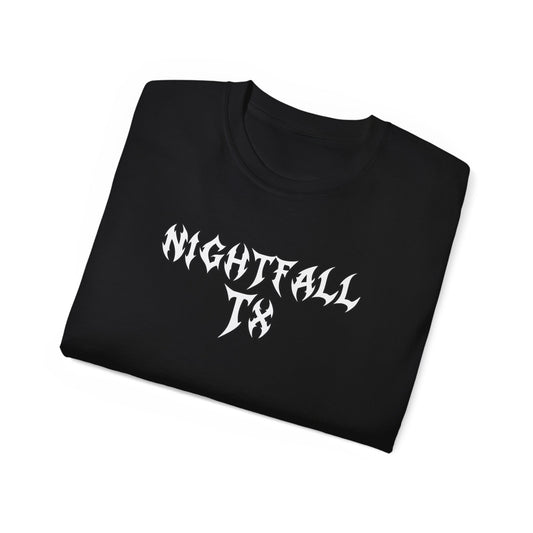 Nightfall TX Skull Tee – "Silent During the Day, Active by Night" Gothic Graphic T-Shirt